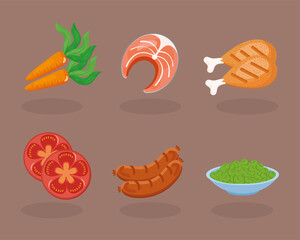 Sticker - food icon set