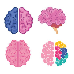 Wall Mural - brains icon set