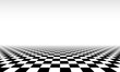 © swillklitch - Abstract checkered floor in surreal interior. Room with no horizon and tiled floor.