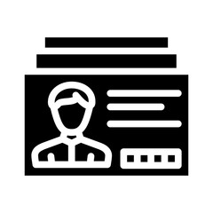 client card kyc glyph icon vector. client card kyc sign. isolated contour symbol black illustration