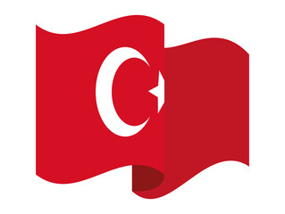 Sticker - turkey flag waving