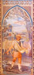 Wall Mural - VIENNA, AUSTIRA - JUNI 24, 2021: The fresco of Parable of the sower in the Votivkirche church by brothers Carl and Franz Jobst (sc. half of 19. cent.).