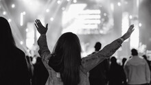 Christian Concert Woman Raised Hands