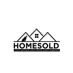 Poster - home sold real estate logo designs simple modern for rent,buy, and sell