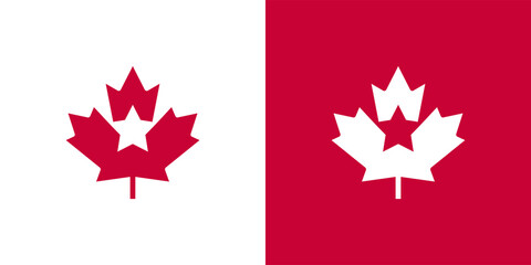 Wall Mural - maple leaf logo. canada leaves vector icon. five point, star symbol illustration.