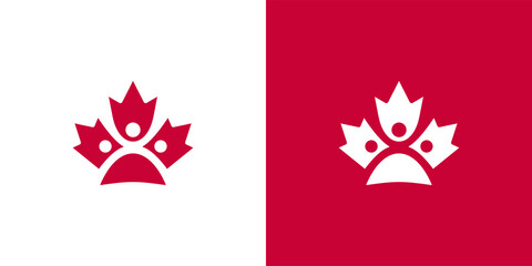Wall Mural - maple leaf logo. canada leaves vector icon. health human fit symbol illustration.