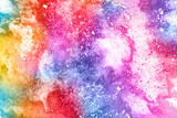 Fototapeta Krajobraz - abstract powder splatted background. Colorful powder explosion on white background. Colored cloud. Colorful dust explode. Paint Holi.