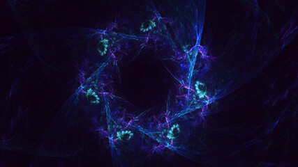 3d rendering abstract blue fractal light background