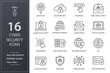 © lovemask - Cyber security line icons set. Black vector illustration. Editable stroke.