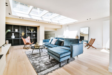 Bright living room in a modern luxury house