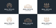 Set of collection real estate house logo template