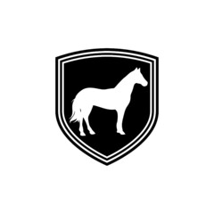 Poster - Horse shield icon isolated on white background