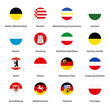 Emblems, flags of german federal lands,state isolated with names text