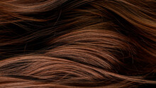 Macro Shot Of Beautiful Healthy Long Smooth Flowing Brown Hair.