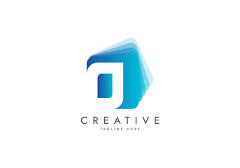 Letter O Digital Media Logo, Isolated with pile of digital software data, Vector template logo.