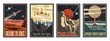 © koyash07 - Retro Futurism Style American Astronautics Propaganda Posters Stylization, Mid Century Modern Futurism Art