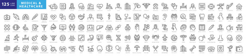 Medicine outline iconset