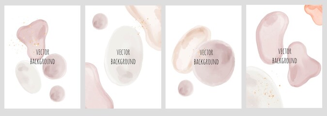 Wall Mural - Set of vector universal backgrounds with watercolour shapes copy space for text	