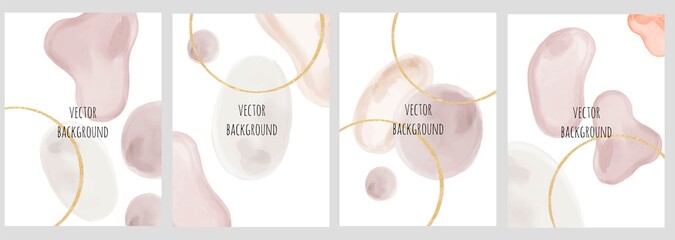 Wall Mural - Set of vector universal backgrounds with watercolour shapes copy space for text	