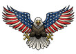 american flag painted bald eagle