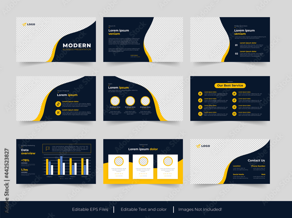 Minimal Business PowerPoint Presentation Template Stock Vector | Adobe ...