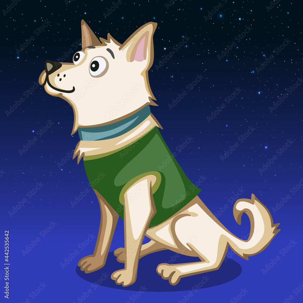 Belka, Belka and Strelka astronaut dog, USSR dogs in space - obrazy, fototapety, plakaty 