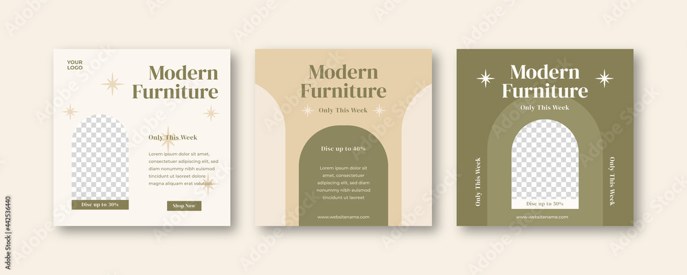 Furniture instagram social media post template - obrazy, fototapety, plakaty 