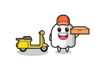 Character Illustration of ghost as a pizza deliveryman