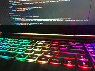 keyboard colors code developer programming web laptop artistic disengage