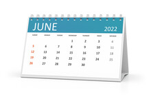 Table Calendar 2022 June