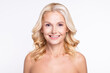 © deagreez - Portrait of attractive cheerful healthy grey-haired woman with smooth perfect skin lifting effect isolated over white color background