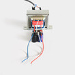 Voltage power transformer. Electrical energy transfer to end users through