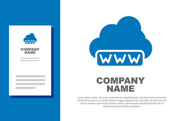 Blue Software, web development, programming concept icon isolated on white background. Programming language and program code on screen laptop. Logo design template element. Vector