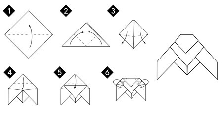 Poster - Step by step how to make origami  Cicada. Vector monochrome instructions illustration. Black and white paper insect DIY.