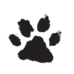 Ink Dog's Paw, Cat`s Paw, grunge style, Vector.	
