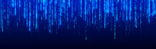 Digital Background Blue Matrix. Matrix Style Program. Stream Of Decimal Digits. Computer Code.