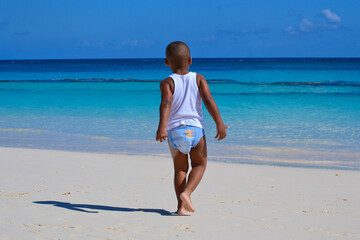 person walking on the beach