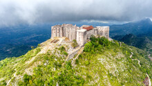 Aerial View Of Low Clouds Over Citadelle Laferrière, Located In Milot, Haiti