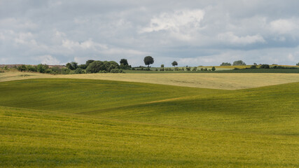 Overlapping hills on the island of Fyn in Denmark.