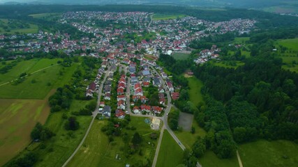 Wall Mural - Aerial view of the city Albershausen in Germany, on a sunny day in Spring