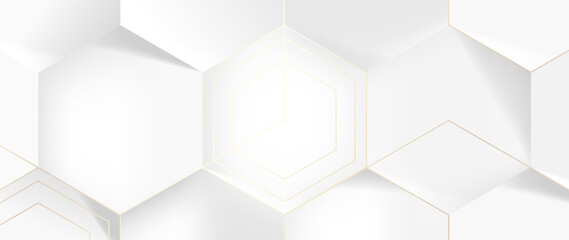 Luxury abstract Banner background vector. Modern geometric shapes an d gold line art wallpaper design for website, prints, cover, backdrop, Wall art and wall decoration. 
