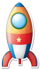 Wall Mural - a sticker template with rocket space cartoon isolated