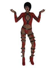 Sticker - 3d illustration of an sexy woman in sexy outfit