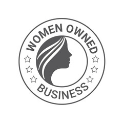 Women Owned Logo. Women Owned vector logo design. Women Owned business logo, Women owned badge, Women owned business icon