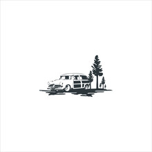 Woody Surf Wagon Illustration Woody Wagon Vector Images Logo Design Inspiration