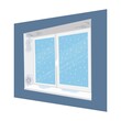Mold on a wet window in the house. Fungus formation due to damp. Vector cartoon illustration.