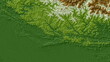 Tarragon Green and Brown Digital Elevation Model in Nepal and North of India
