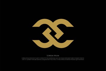 Elegant Luxury Initial Letter CC CJ JC GJ JG JJ Monogram Chain Gen Logo Design Vector