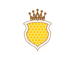 Sticker - Shield and crown with beehive inside