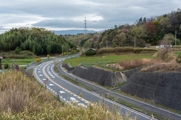 A curved load is there in Sonenji Hirakata City Osaka, Japan, April 03d, 2021.